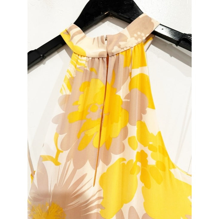 Yellow Sunglasses Floral Maxi Dress - 0