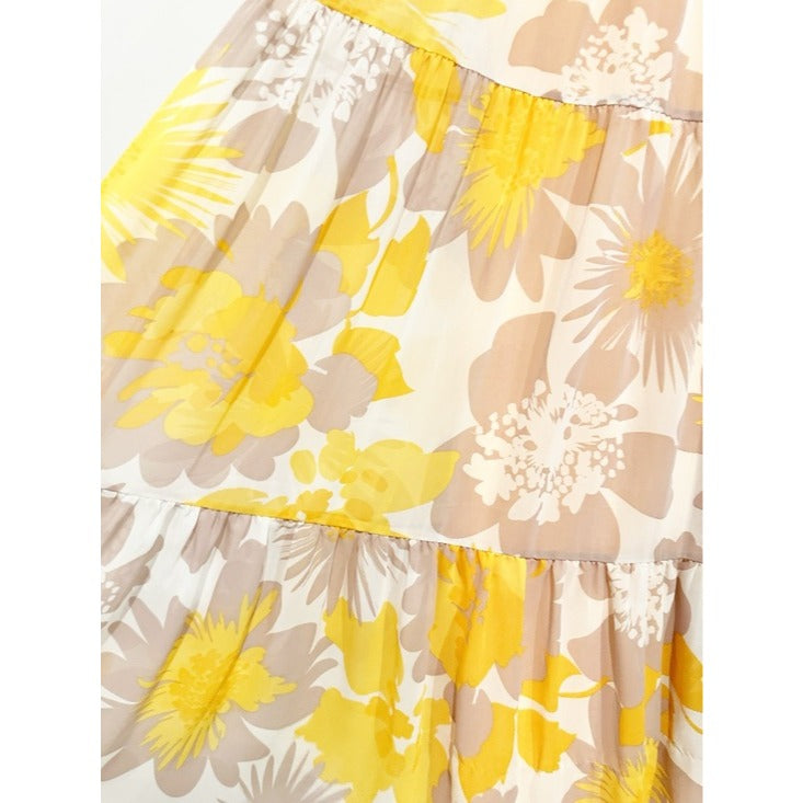 Yellow Sunglasses Floral Maxi Dress - 0