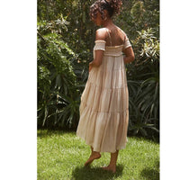 Sarah Hann Smocked Off-The-Shoulder Tiered Dress - Medium