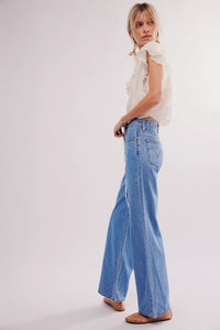 Ribcage Wide Leg Jeans in Splash Zone