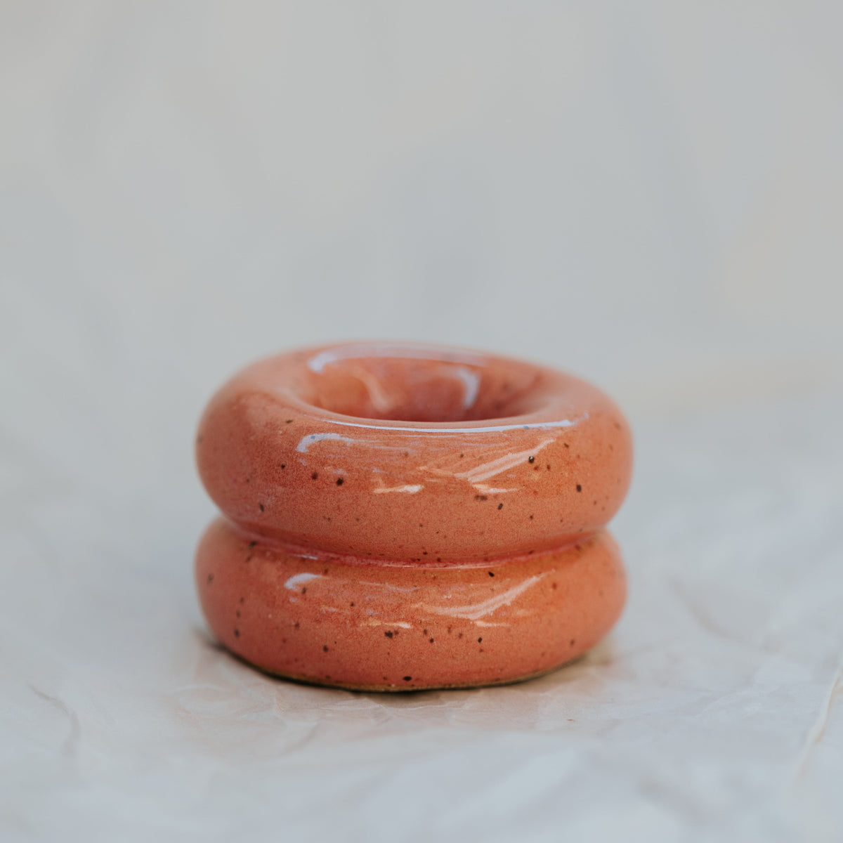 Donut Candlestick Holder ~ Strawberry