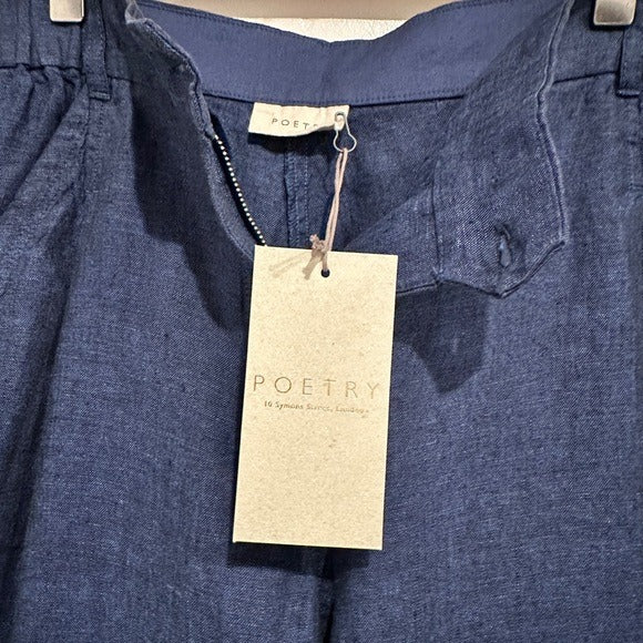 Tailored Trousers Yarn-dyed Linen in Midnight Blue