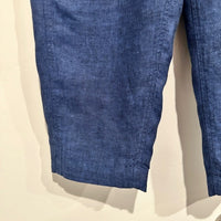 Tailored Trousers Yarn-dyed Linen in Midnight Blue