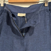 Tailored Trousers Yarn-dyed Linen in Midnight Blue