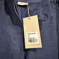 Tailored Trousers Yarn-dyed Linen in Midnight Blue