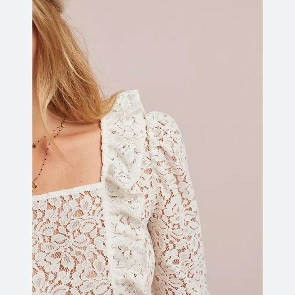 Meadow Rue Ivie Ruffled Lace Top Size 0