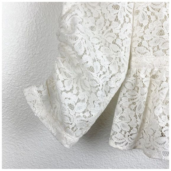 Meadow Rue Ivie Ruffled Lace Top Size 0