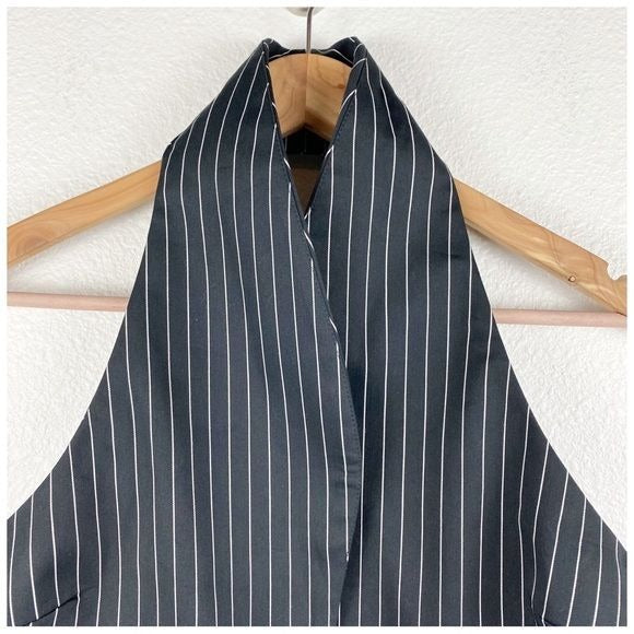 Maeve Black and White Pinstripe Vest