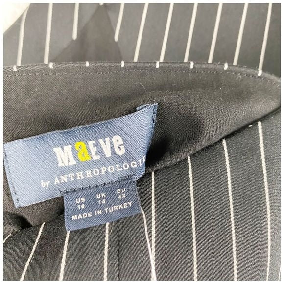 Maeve Black and White Pinstripe Vest