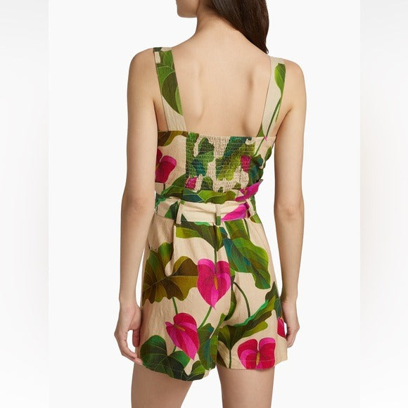 Anthurium Leaves Sand Romper Size Large