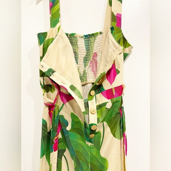 Anthurium Leaves Sand Romper Size Large