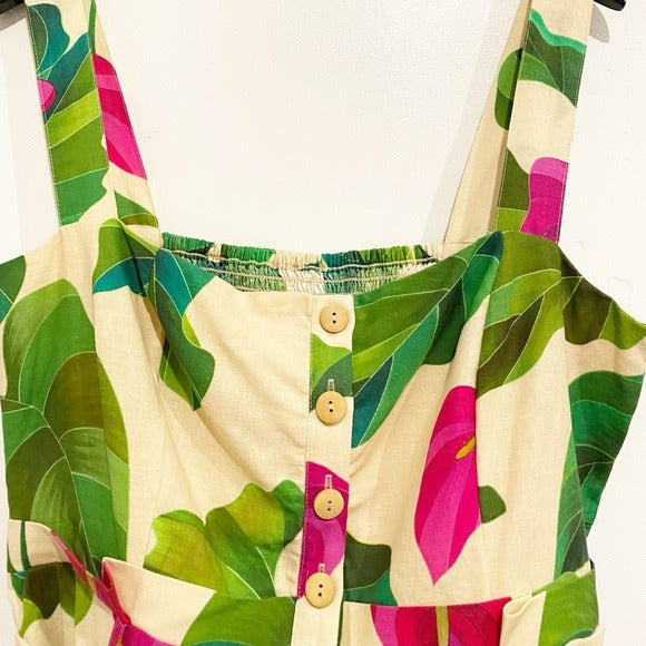 Anthurium Leaves Sand Romper Size Large