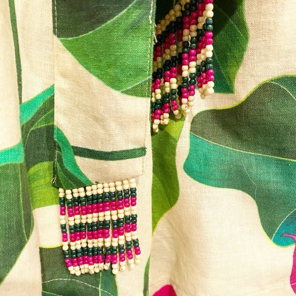 Anthurium Leaves Sand Romper Size Large