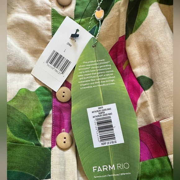 Anthurium Leaves Sand Romper Size Large