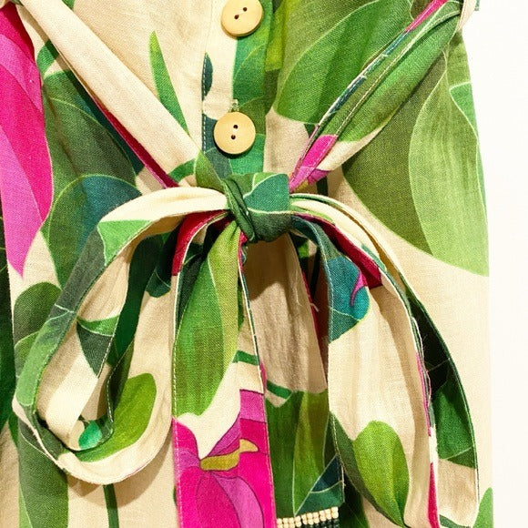 Anthurium Leaves Sand Romper Size Large