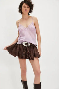 Third Charm Mini Skirt in French Chocolate