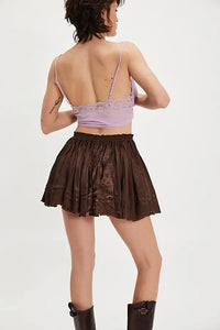 Third Charm Mini Skirt in French Chocolate