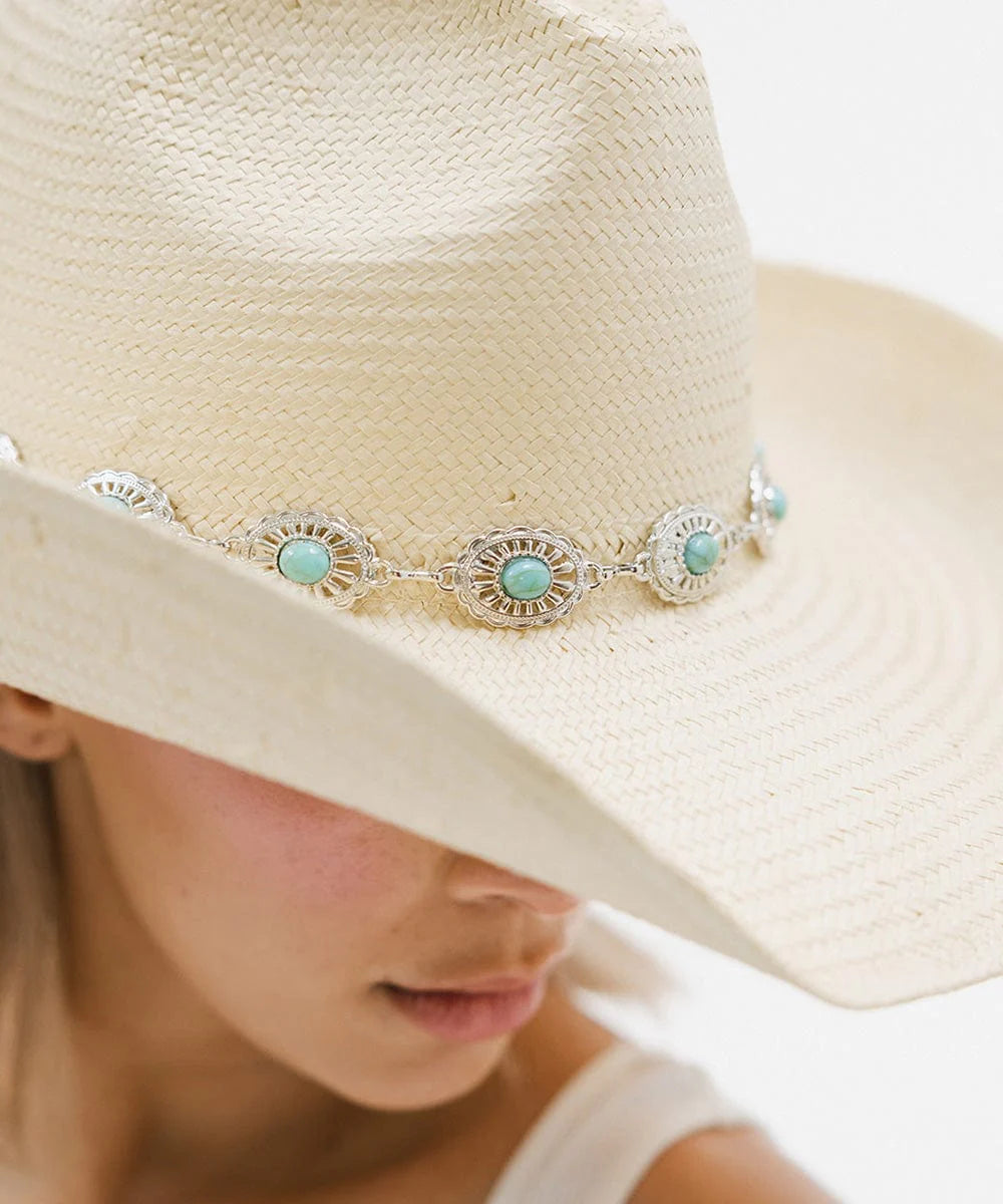 Turquoise Concho Hat Band