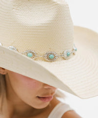 Turquoise Concho Hat Band