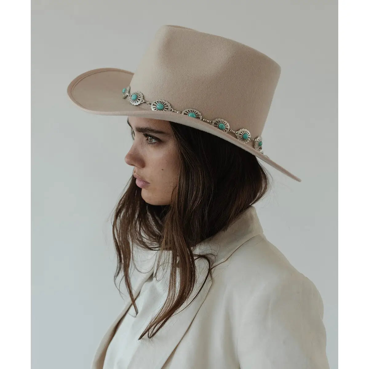Turquoise Concho Hat Band