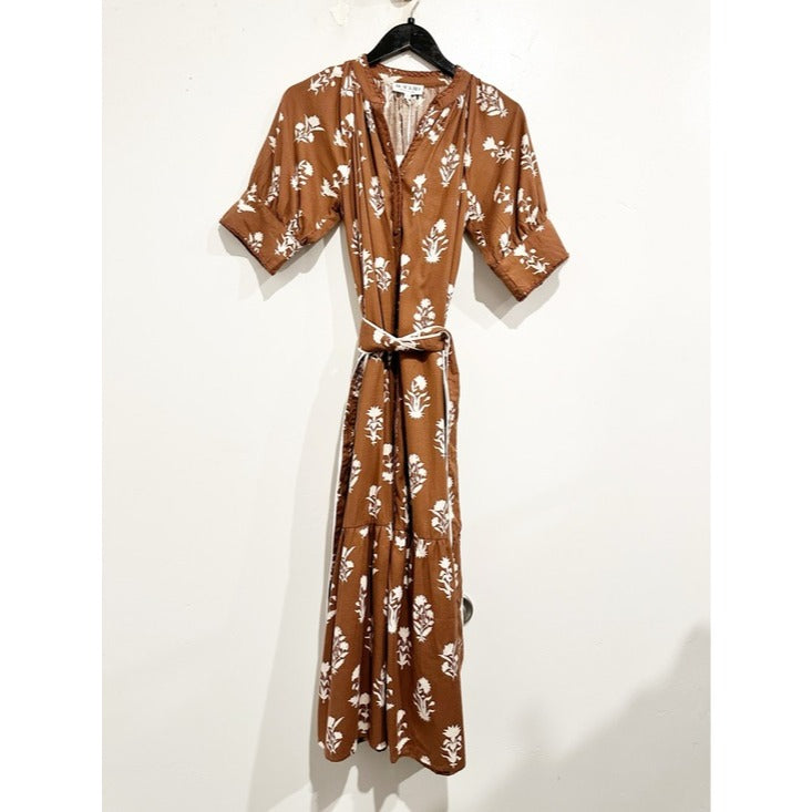 The Jane Dress in Chocolate Flower - Medium