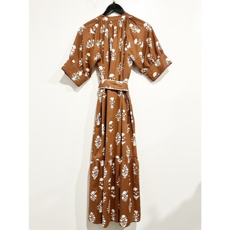 The Jane Dress in Chocolate Flower - Medium