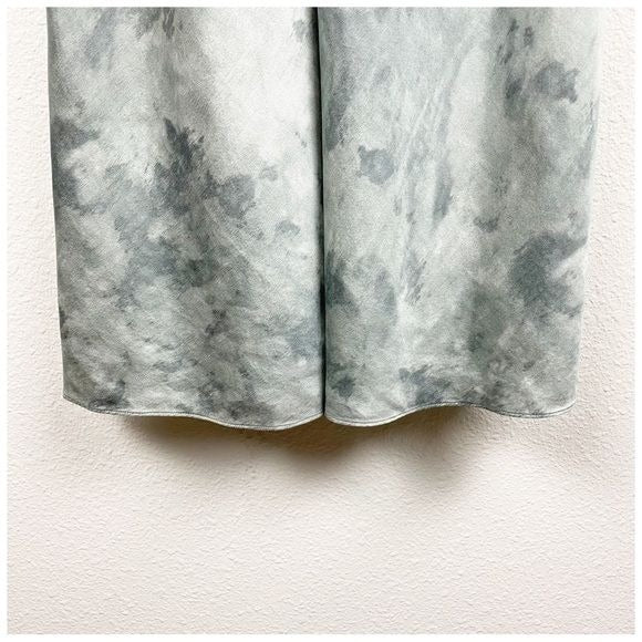Watercolor Marble Silk-Satin Cami Midi Dress
