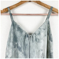 Watercolor Marble Silk-Satin Cami Midi Dress