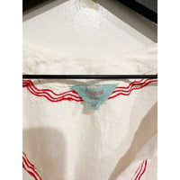Palermo Embroidered Linen Blouse in Crème - XS