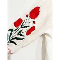 Palermo Embroidered Linen Blouse in Crème - XS