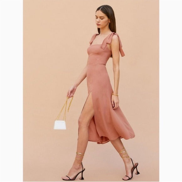 Twilight Midi Dress in Praline