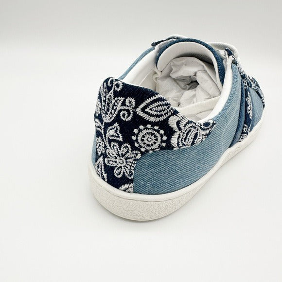 Bandana Embroidered Denim Sneakers