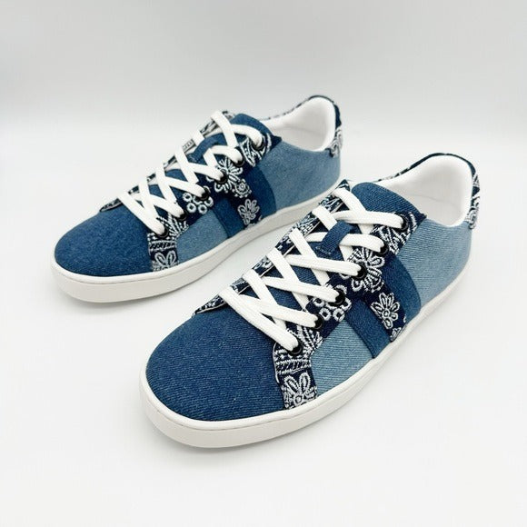 Bandana Embroidered Denim Sneakers