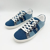 Bandana Embroidered Denim Sneakers