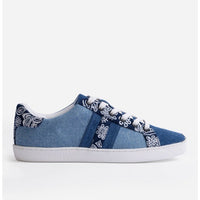 Bandana Embroidered Denim Sneakers