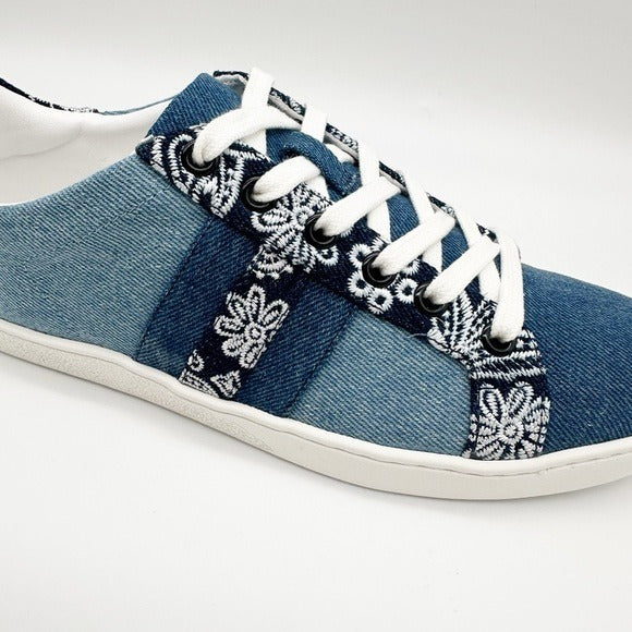 Bandana Embroidered Denim Sneakers