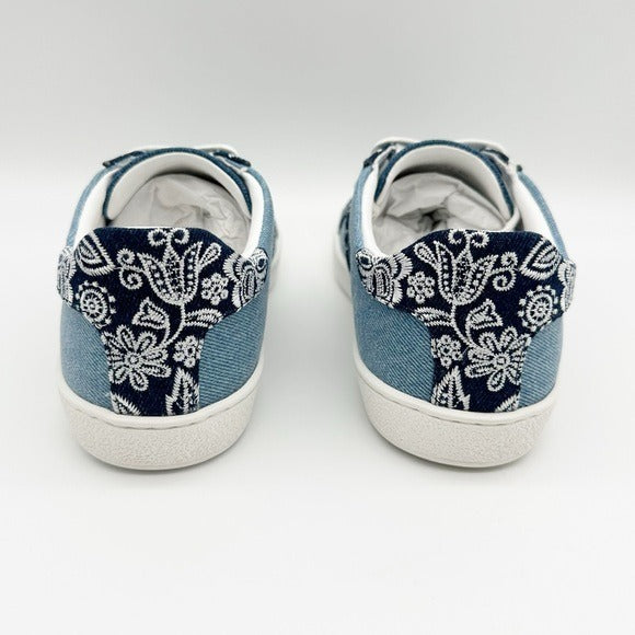 Bandana Embroidered Denim Sneakers