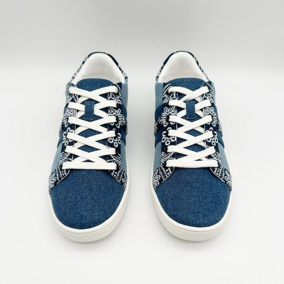 Bandana Embroidered Denim Sneakers