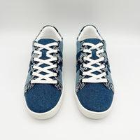 Bandana Embroidered Denim Sneakers