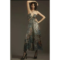 Verb by Pallavi Singhee Halter Cutout Sequin Midi Dress