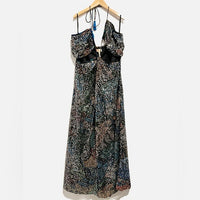 Verb by Pallavi Singhee Halter Cutout Sequin Midi Dress