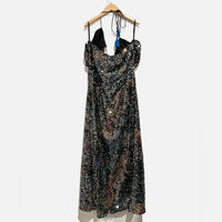 Verb by Pallavi Singhee Halter Cutout Sequin Midi Dress