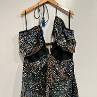 Verb by Pallavi Singhee Halter Cutout Sequin Midi Dress