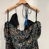 Verb by Pallavi Singhee Halter Cutout Sequin Midi Dress