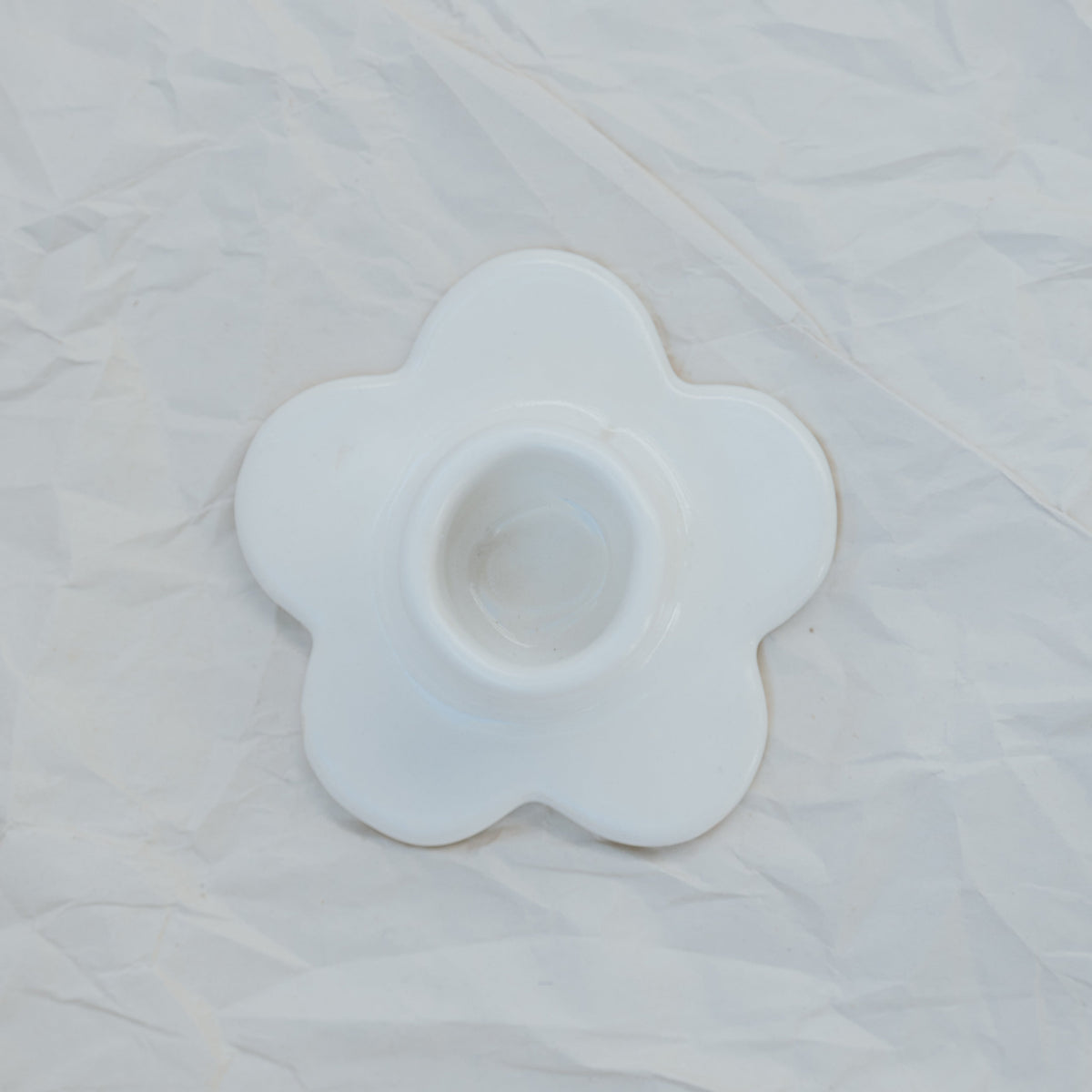 Floral Candlestick Holder ~ White