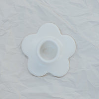 Floral Candlestick Holder ~ White