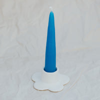 Floral Candlestick Holder ~ White