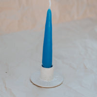 Circle Candlestick Holder ~ White Speckle
