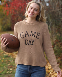 Purl-Knit Game Day Crew Chunky Cotton in Dark Cedar/Black
