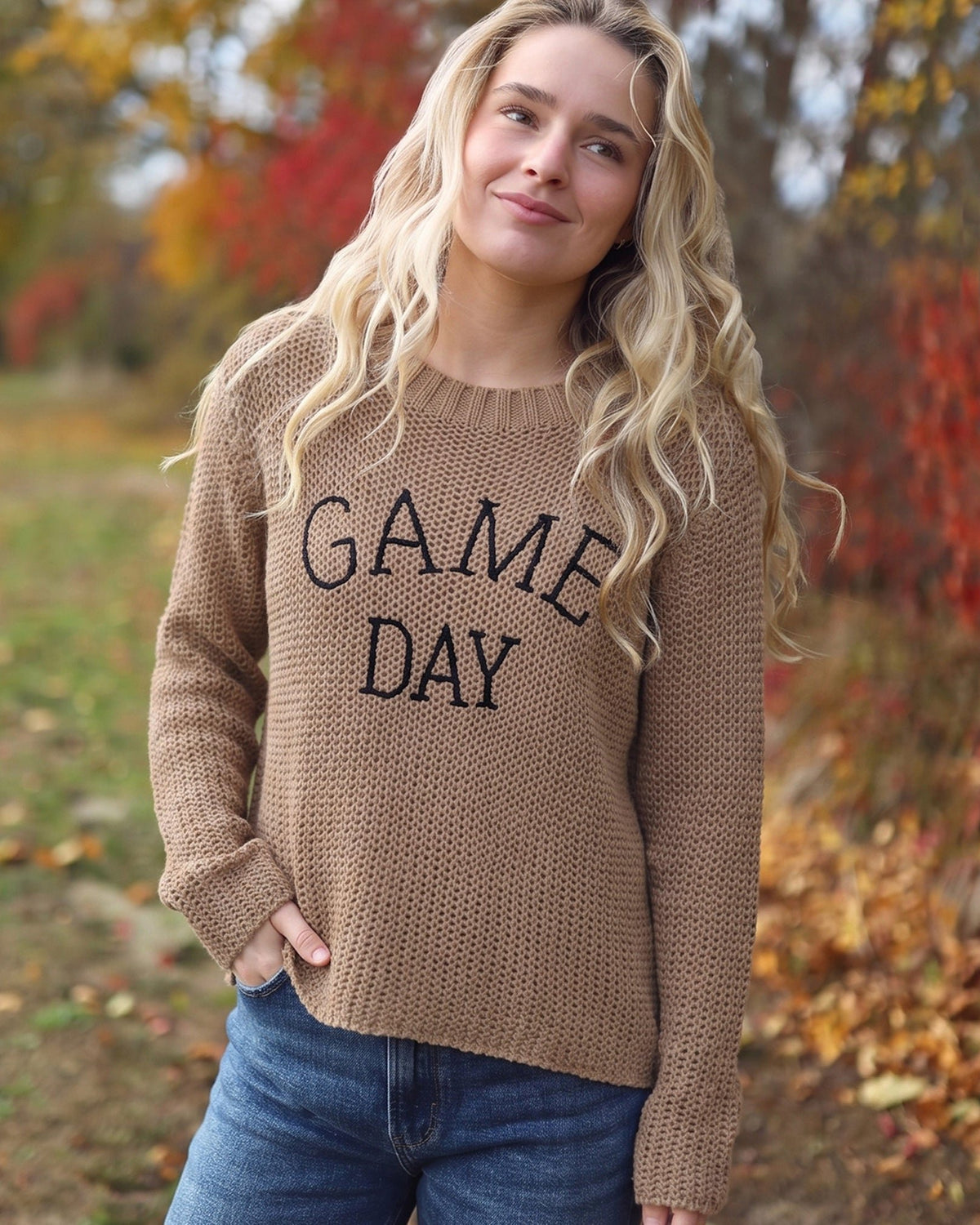 Purl-Knit Game Day Crew Chunky Cotton in Dark Cedar/Black